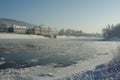 Frozen River Elbe at Schloss Pillnitz Ã¢â¬â Dresden, Saxony, Germany Royalty Free Stock Photo